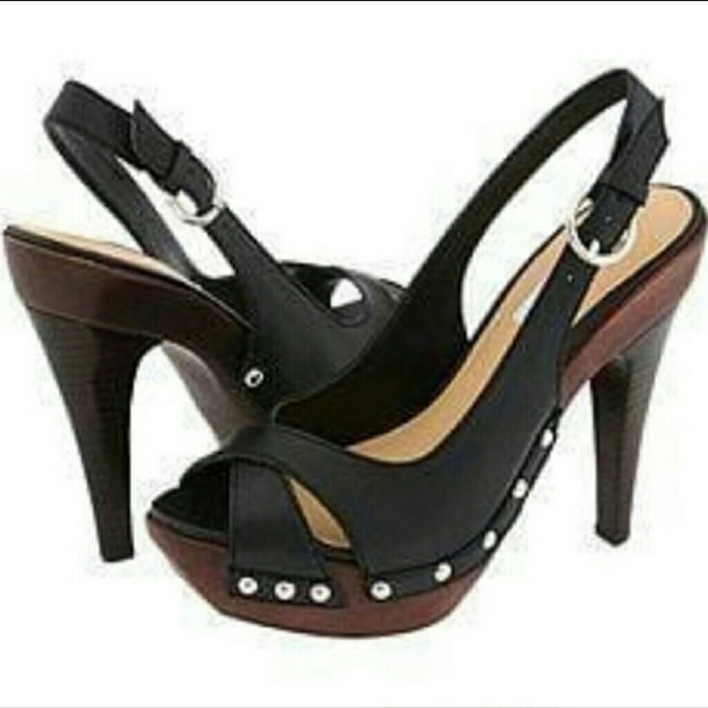 Steve Madden Black Slingback Heels